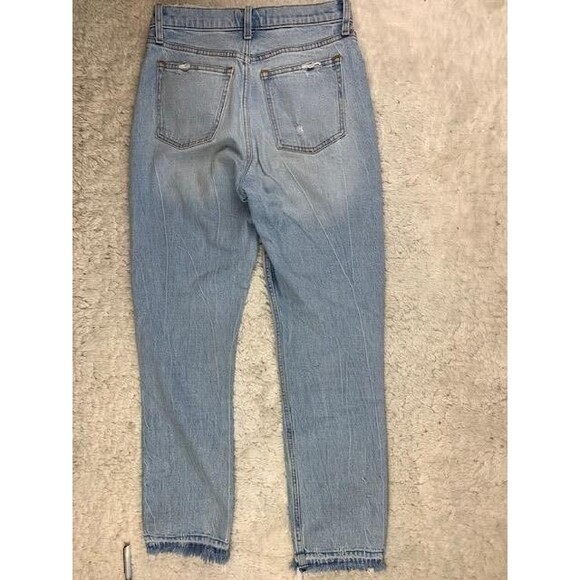 Abercrombie & Fitch Size 27 4 Womens High Rise Mom Jeans Stretch Light Wash - Picture 3 of 4